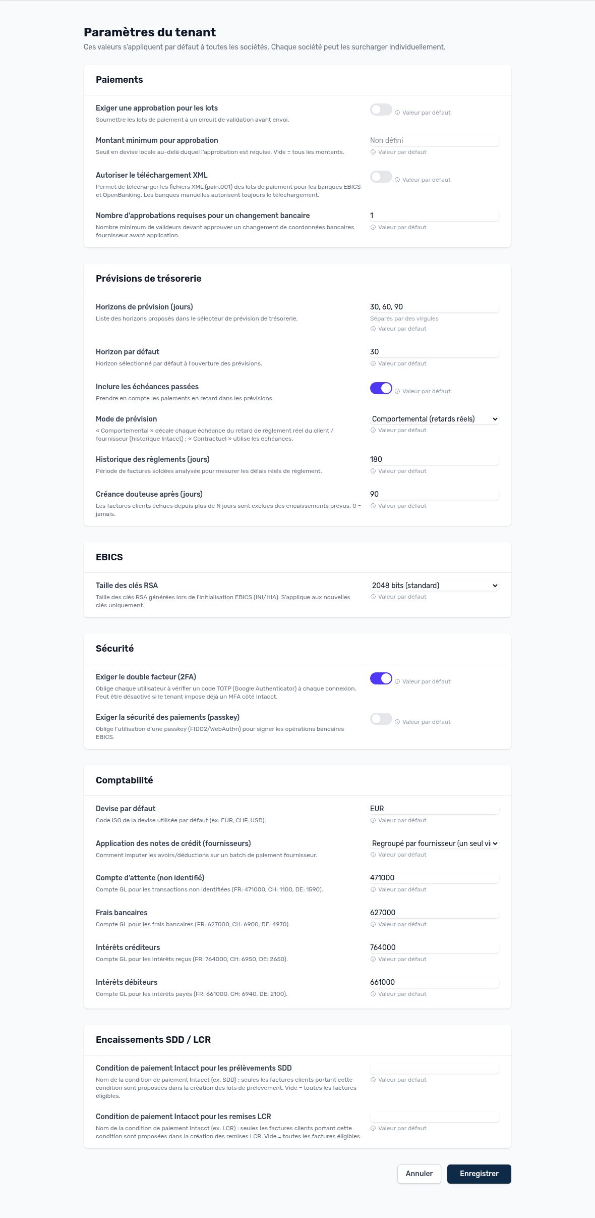 Organization settings