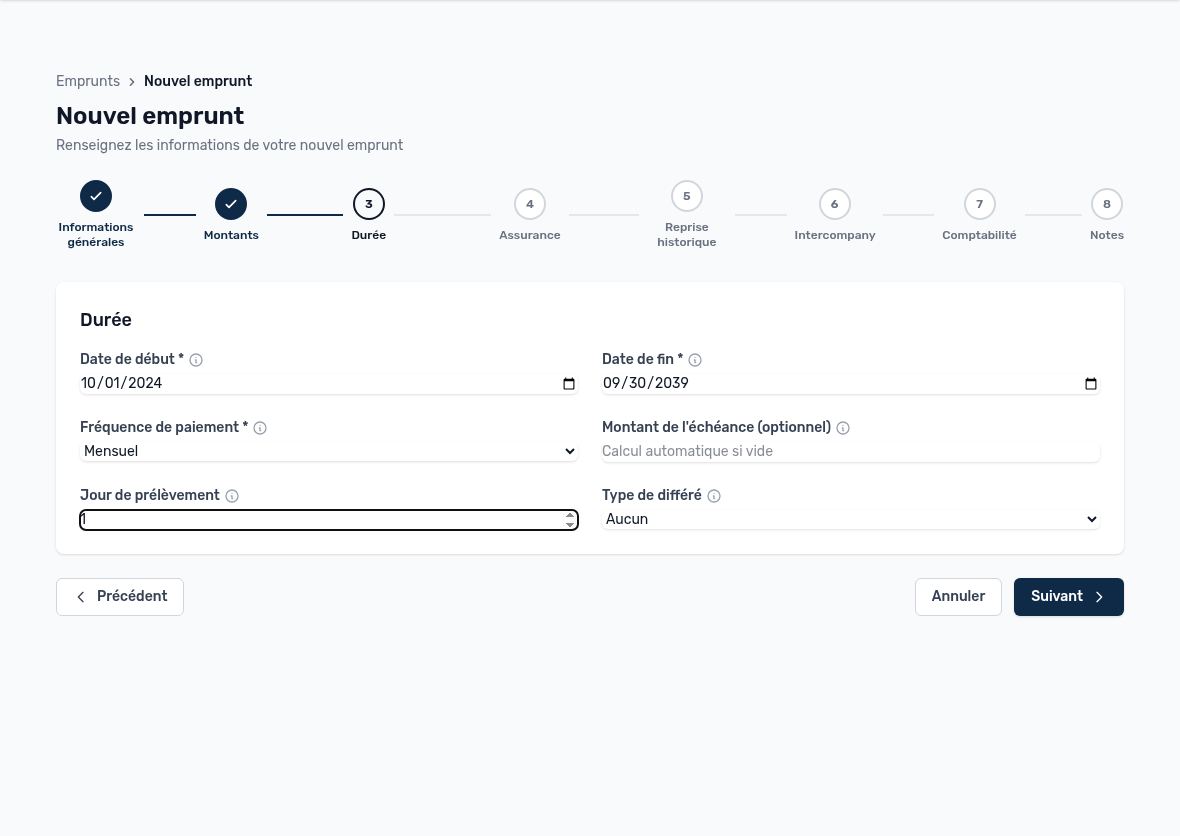 Step 3: term and repayment frequency